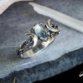 Vintage Natural Moonstone Ring Witchcraft Triple Moon Goddess Rings for Women Engagement Party Wedding Jewelry Anillos